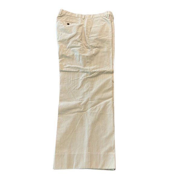 Banana Republic Pants Mens 36x27 Flat Front Tan Striped Lightweight Cotton Chino - Picture 4 of 12